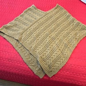 LOFT cable sweater shawl